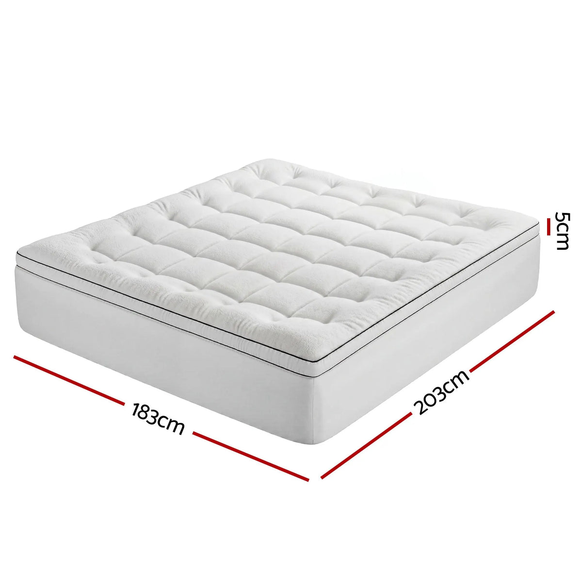 Giselle Bedding King Mattress Topper 5cm Coral Fleece - Image 3