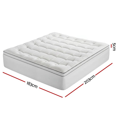 Giselle Bedding King Mattress Topper 5cm Coral Fleece - Image 3