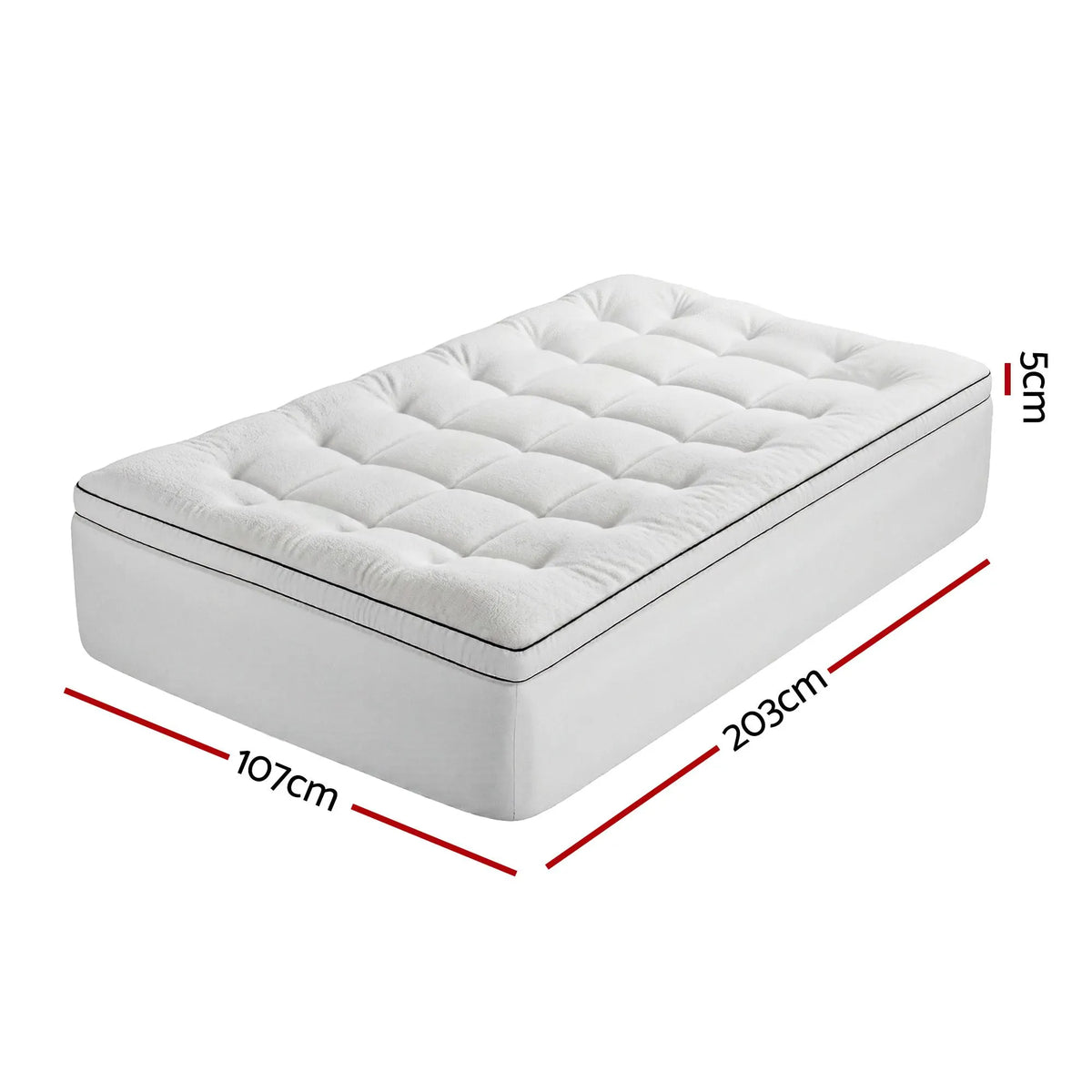 Giselle Bedding King Single Mattress Topper 5cm Coral Fleece - Image 3