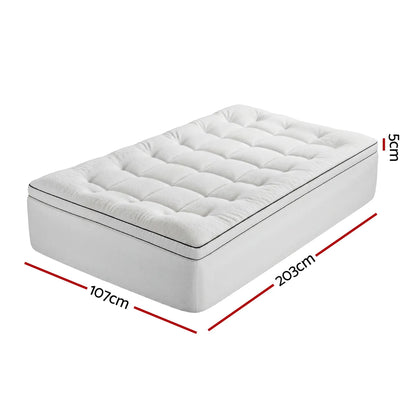 Giselle Bedding King Single Mattress Topper 5cm Coral Fleece - Image 3