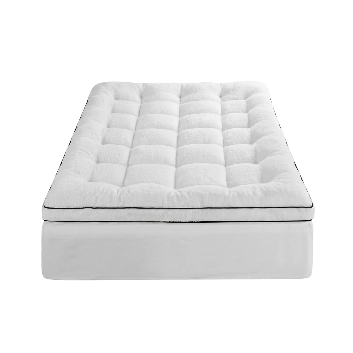 Giselle Bedding King Single Mattress Topper 5cm Coral Fleece - Image 4