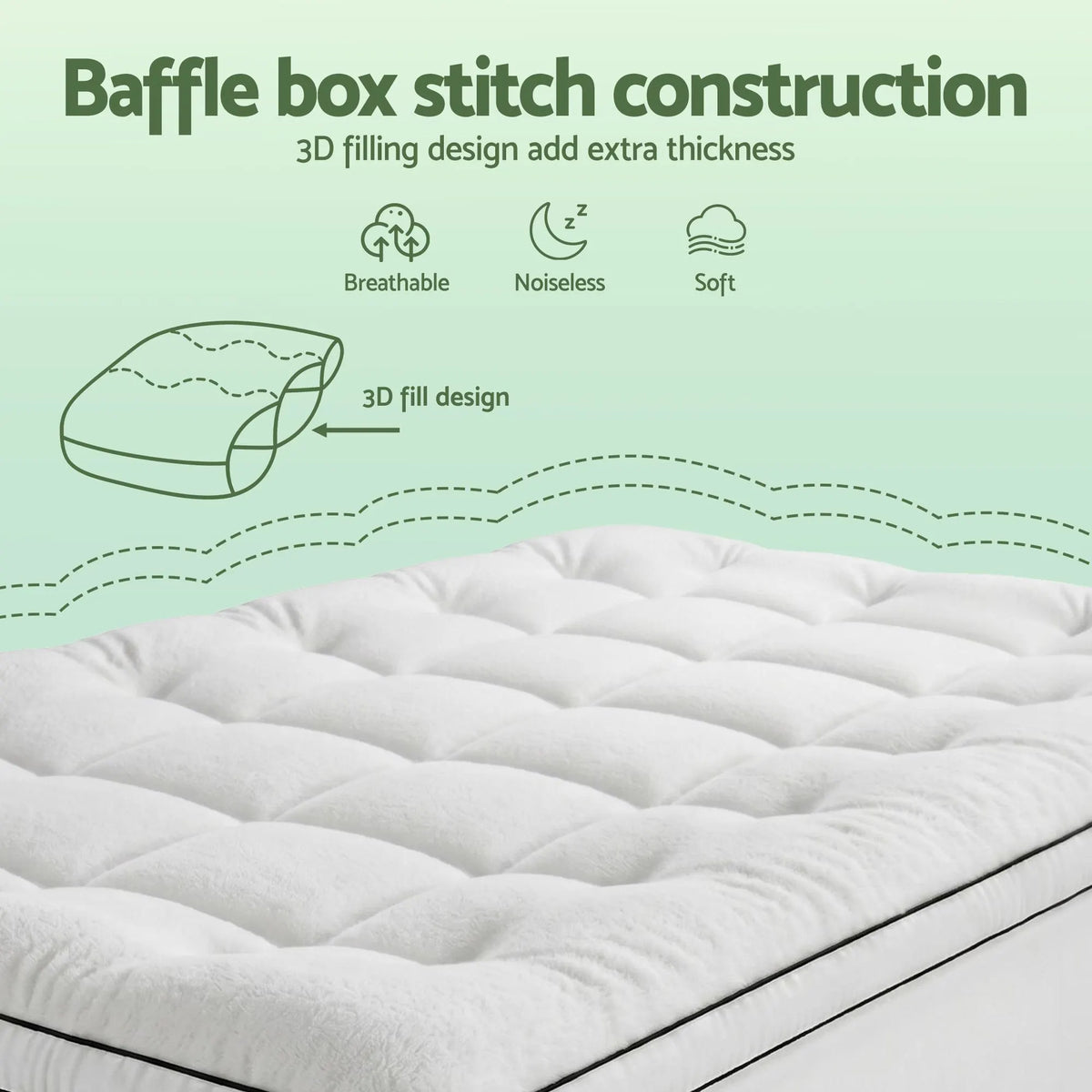 Giselle Bedding King Single Mattress Topper 5cm Coral Fleece - Image 9