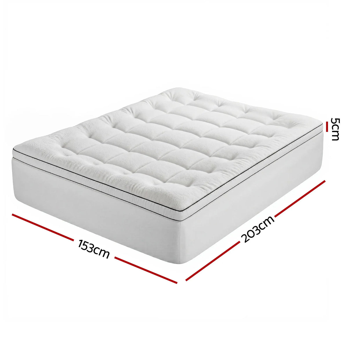 Giselle Bedding Queen Mattress Topper 5cm Coral Fleece - Image 3