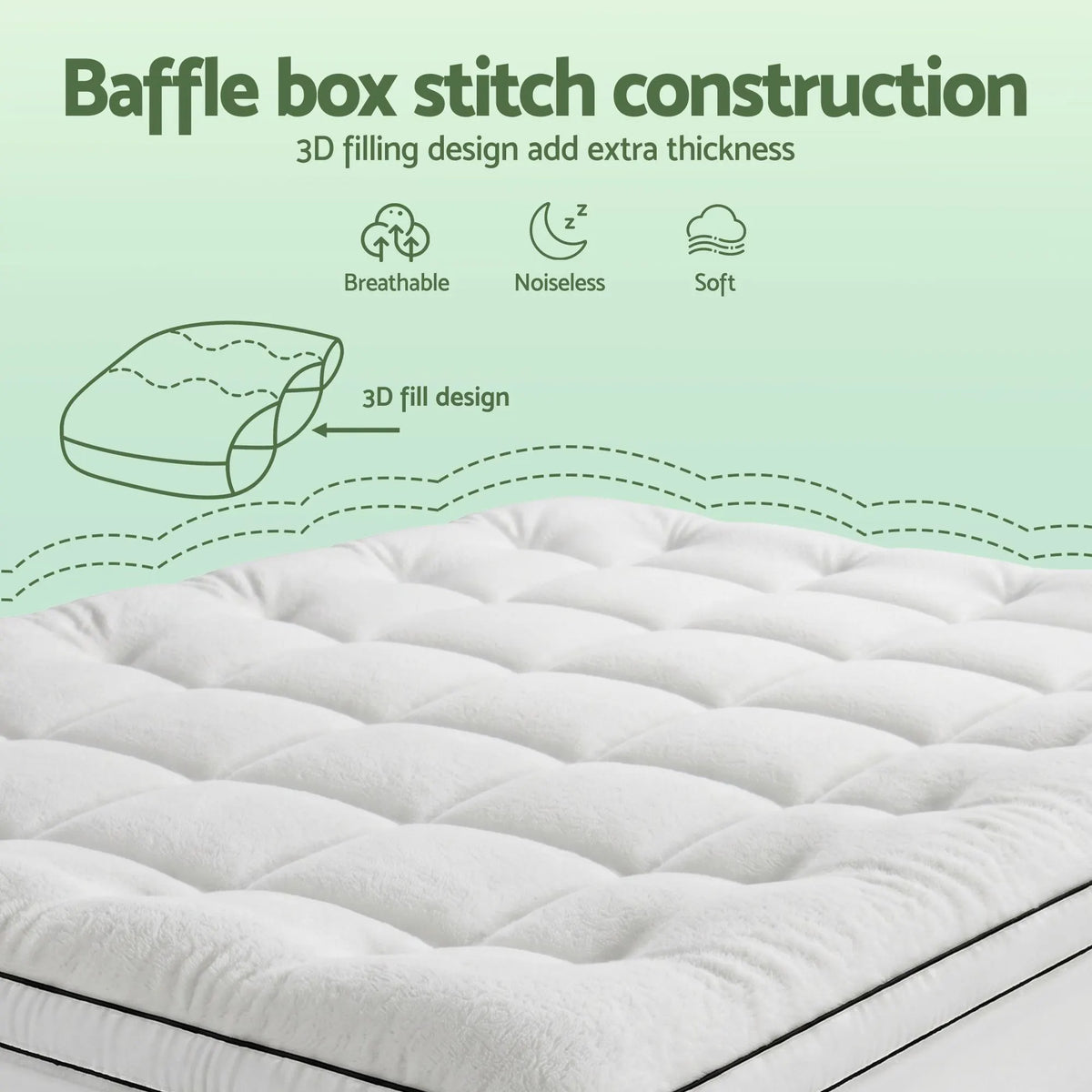 Giselle Bedding Queen Mattress Topper 5cm Coral Fleece - Image 9