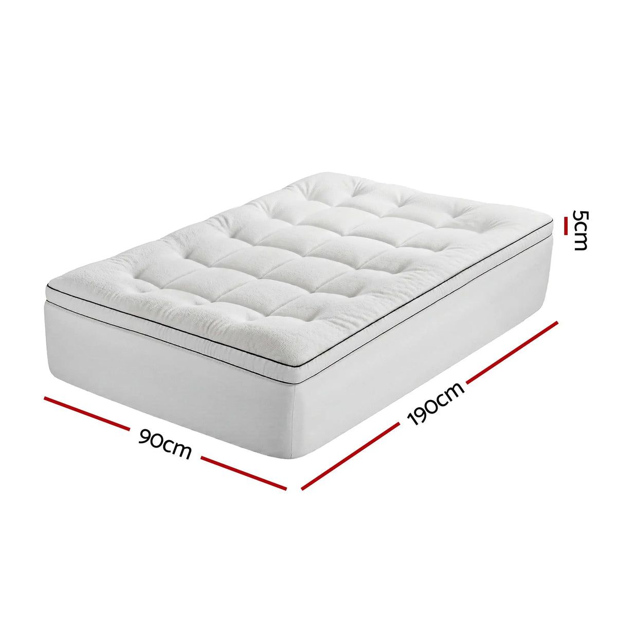 Giselle Bedding Single Mattress Topper 5cm Coral Fleece - Image 3
