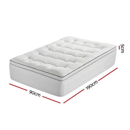 Giselle Bedding Single Mattress Topper 5cm Coral Fleece - Image 3