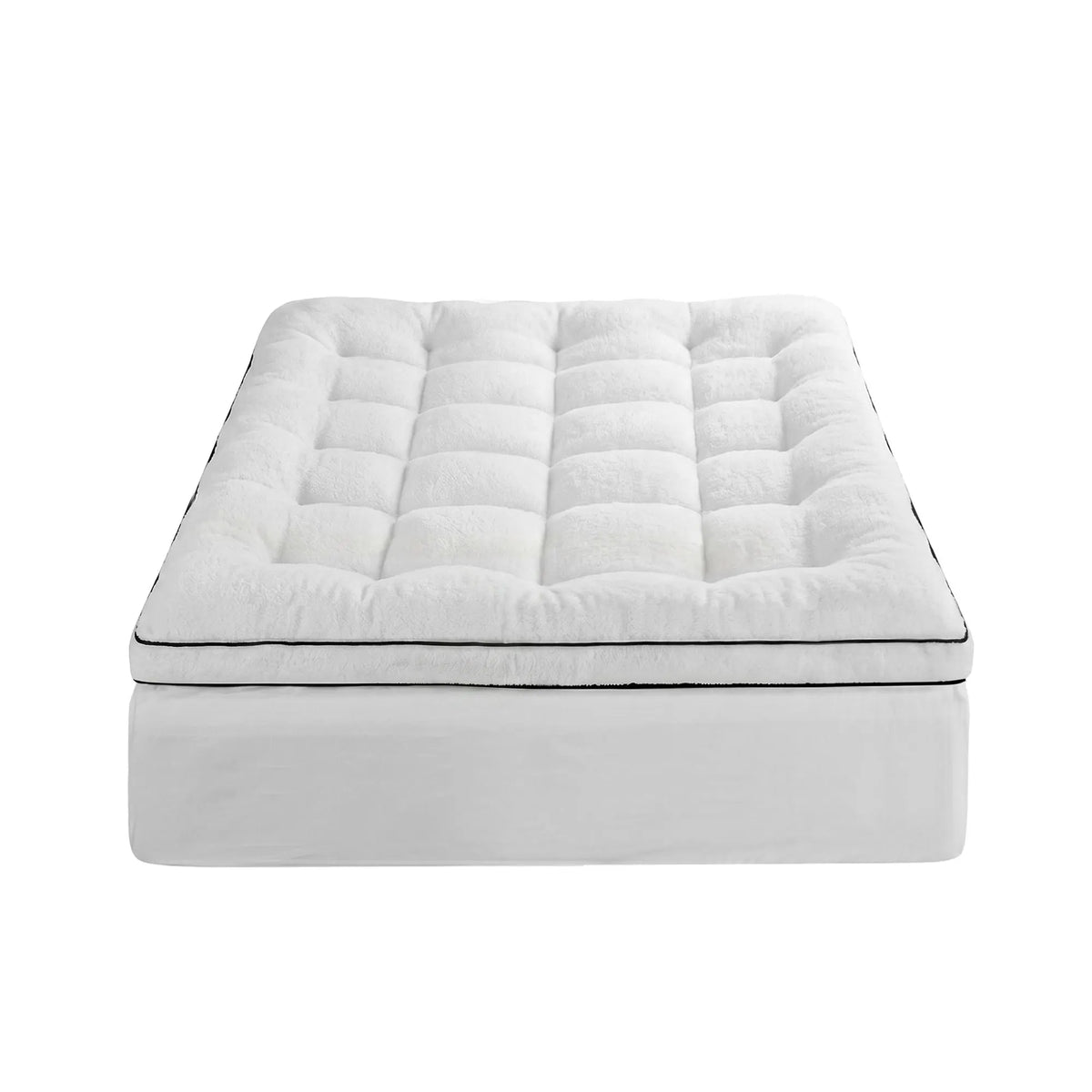 Giselle Bedding Single Mattress Topper 5cm Coral Fleece - Image 4