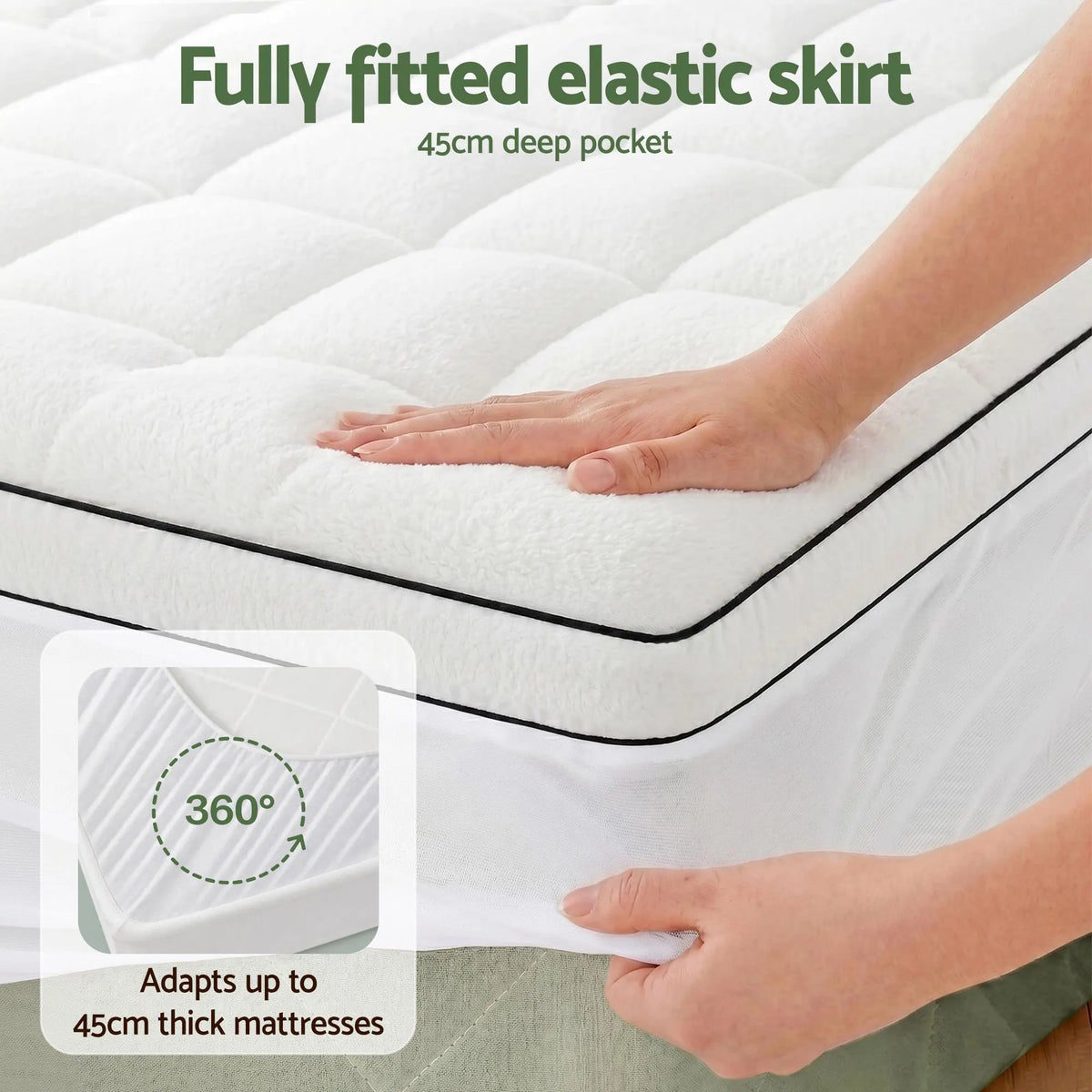 Giselle Bedding Single Mattress Topper 5cm Coral Fleece - Image 8