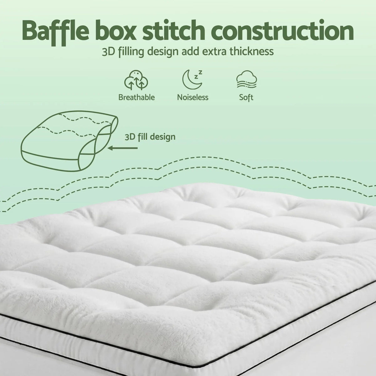 Giselle Bedding Single Mattress Topper 5cm Coral Fleece - Image 9