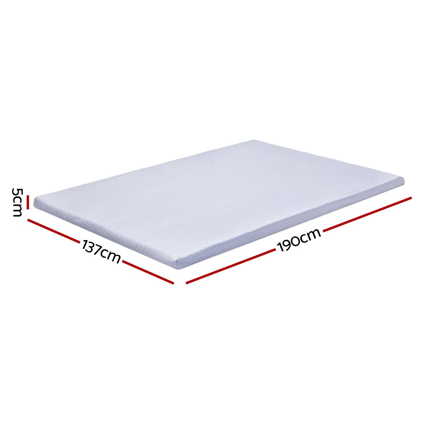 Giselle Bedding Natural Latex Mattress Topper, 7-Zone Pressure Relief Bed Pad for Back Pain, Ice Silk Cooling Cover for Hot Sleepers, 5cm Firm Support, Double - Image 2