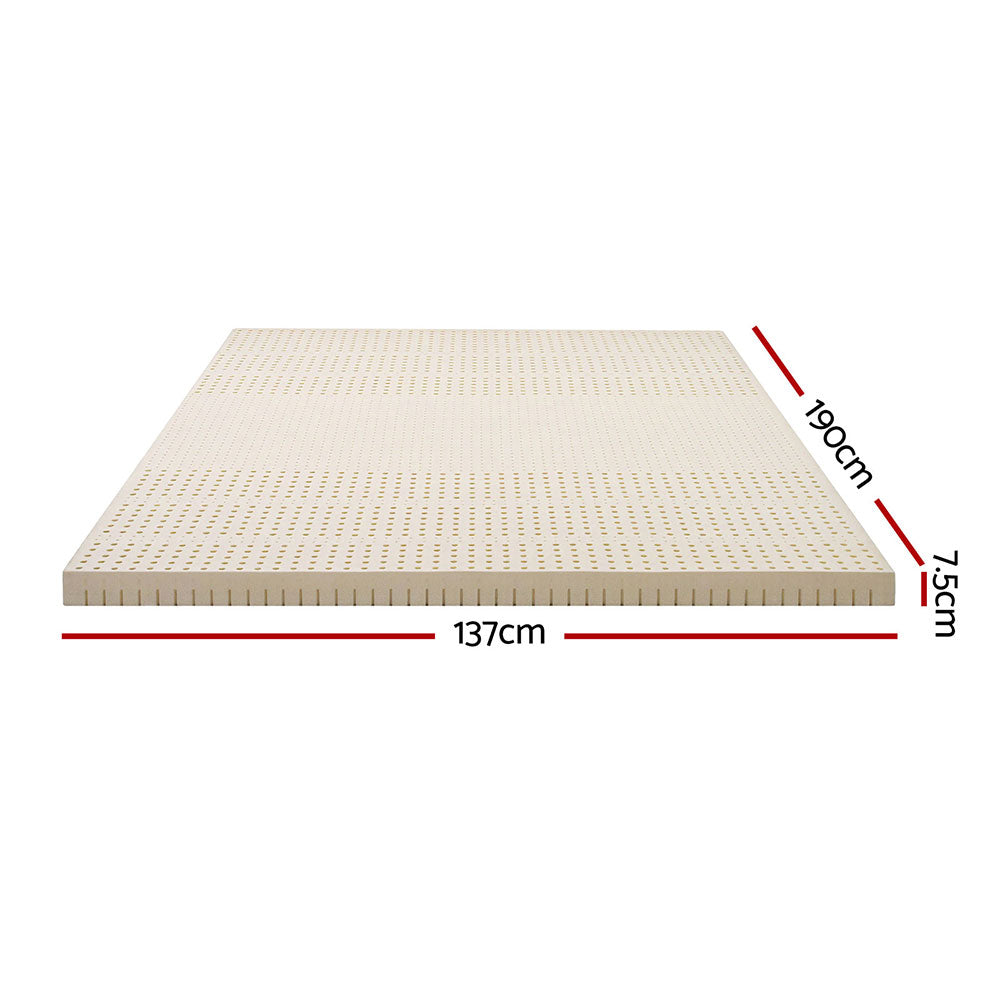 Giselle Bedding Latex Mattress Topper, 7.5cm Thick 7-Zone Pressure Relief Bed Pad with Washable Cover, Cooling Breathable Mat for Side Sleepers & Back Pain, Beige Double - Image 2