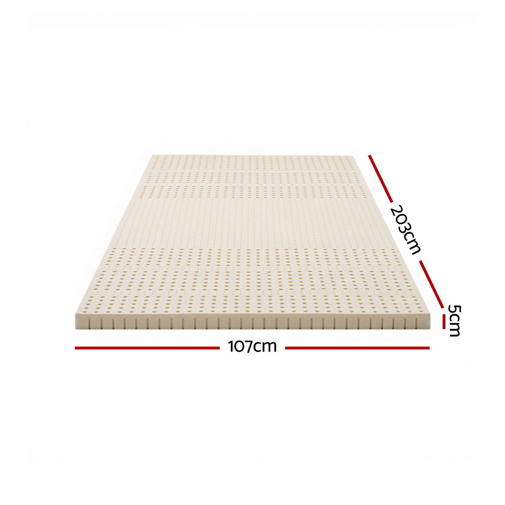 Giselle Bedding Latex Mattress Topper, 5cm Thick Cooling Bed Pad for Side Sleepers Pain Relief, 7 Zone Foldable Mat with Washable Cover for Guest Room Bedroom King Single - Image 2