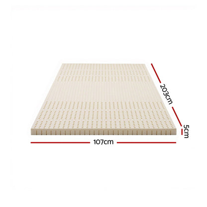 Giselle Bedding Latex Mattress Topper, 5cm Thick Cooling Bed Pad for Side Sleepers Pain Relief, 7 Zone Foldable Mat with Washable Cover for Guest Room Bedroom King Single - Image 2