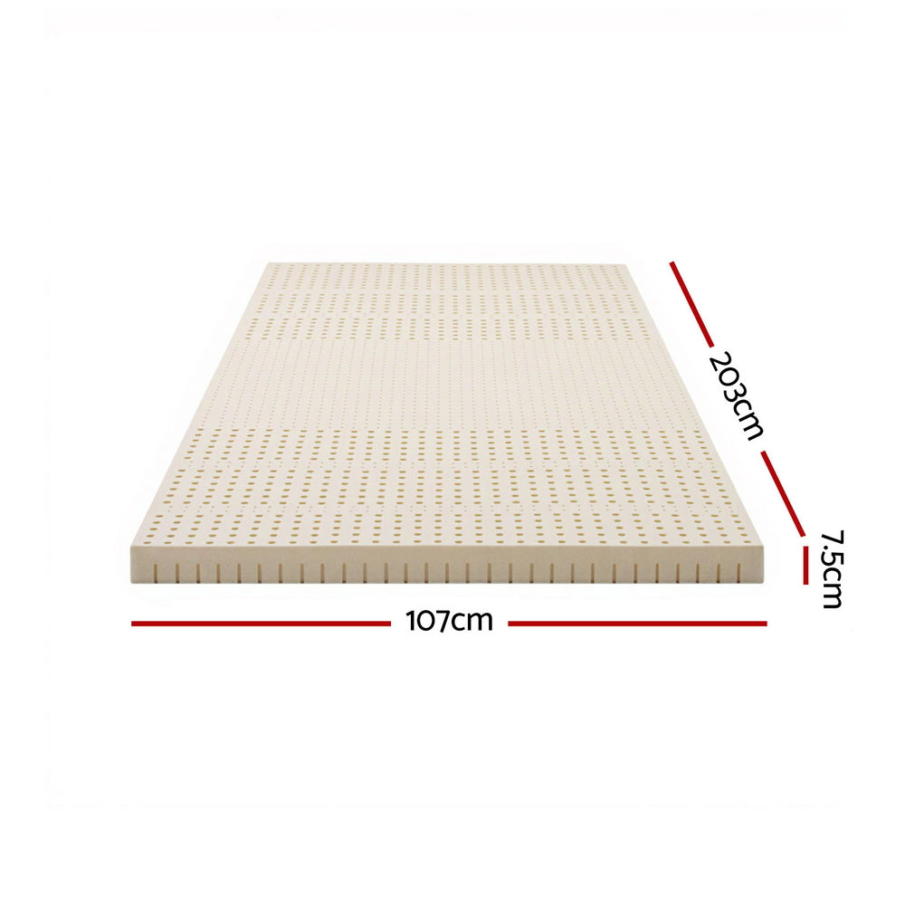 Giselle Bedding Latex Mattress Topper, 7.5cm Thick 7-Zone Pressure Relief Bed Pad with Washable Cover, Cooling Breathable Mat for Side Sleepers & Back Pain, Beige King Single - Image 2