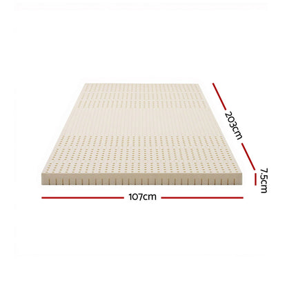 Giselle Bedding Latex Mattress Topper, 7.5cm Thick 7-Zone Pressure Relief Bed Pad with Washable Cover, Cooling Breathable Mat for Side Sleepers & Back Pain, Beige King Single - Image 2
