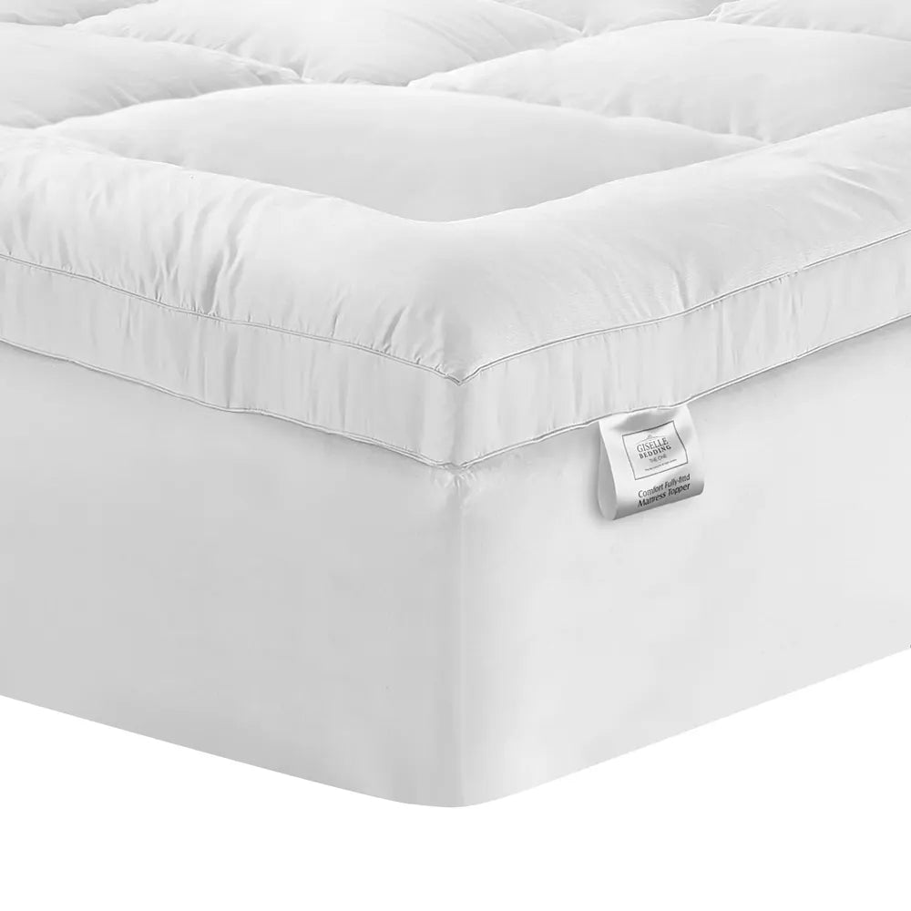 Giselle Bedding Pillowtop Mattress Topper 5cm Thick Pad for Back Pain Relief Washable Underlay Protector 1000GSM Microfibre Filling 45cm Deep Pocket Queen - Image 7