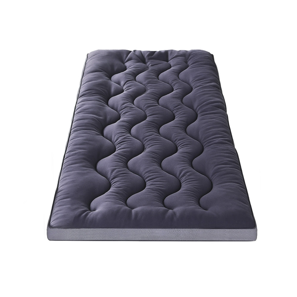 Giselle Bedding 5cm Pillowtop Topper Bamboo Polyester Blend Fibre Pad for Back Pain Relief Washable Overfilled Bed Protector 500GSM Single - Image 3