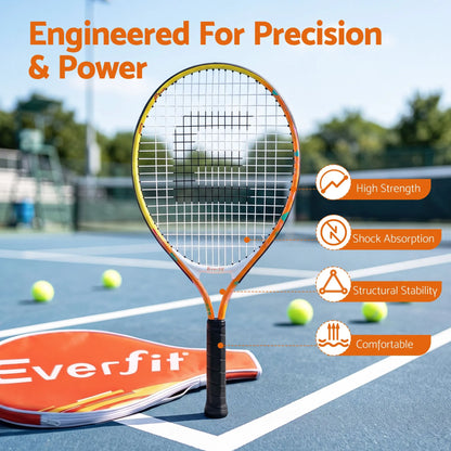 Everfit 23 Inch Tennis Racket Lightweight 200g for Adult and Junior Players Orange - Image 4