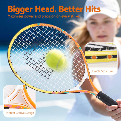 Everfit 23 Inch Tennis Racket Lightweight 200g for Adult and Junior Players Orange - Image 5