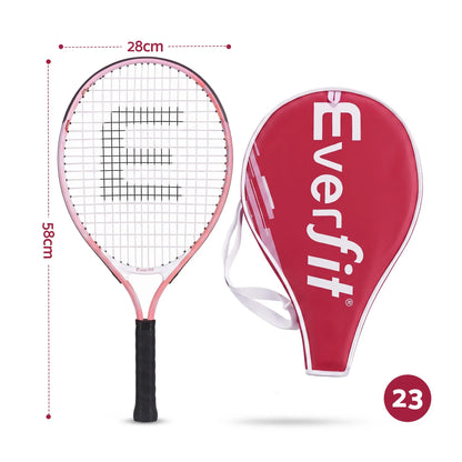 Title Everfit 23 Inch Tennis Racket Lightweight 200g for Adult and Junior Players Pink - Image 2