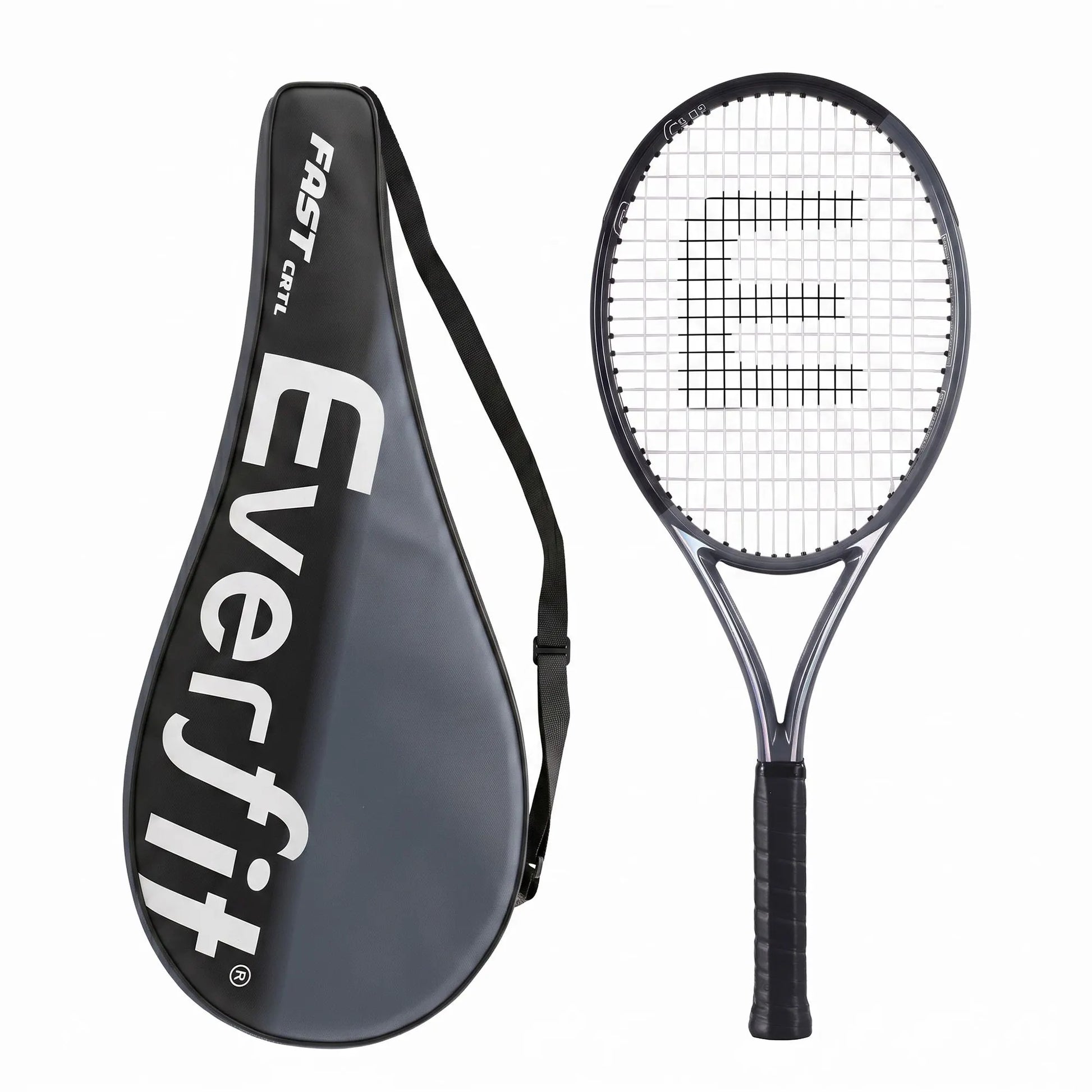 Everfit 27 Inch Tennis Racket Lightweight Racquet for Beginner Adult Players Black