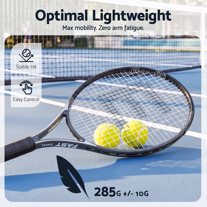 Everfit 27 Inch Tennis Racket Lightweight Racquet for Beginner Adult Players Black - Image 6