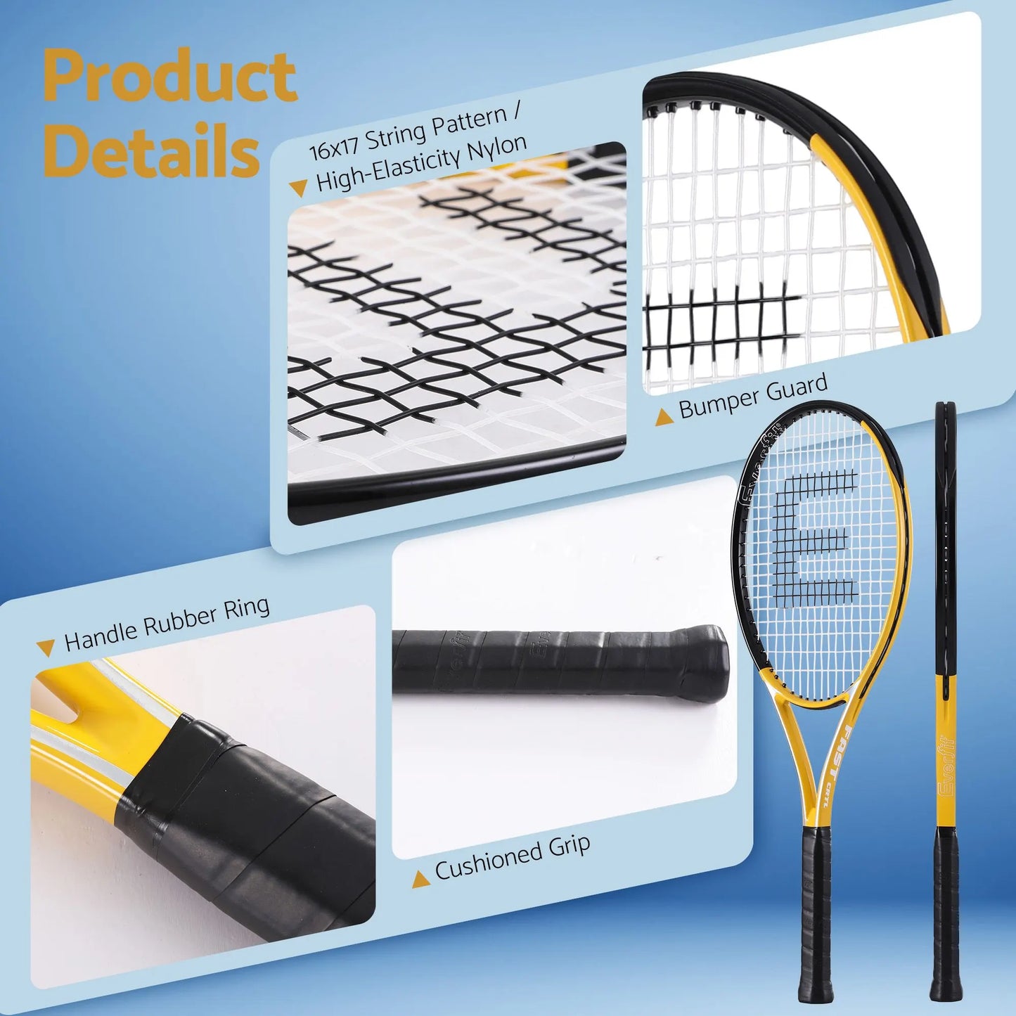 Everfit 27 Inch Tennis Racket Lightweight Racquet for Beginner Adult Players - Image 7
