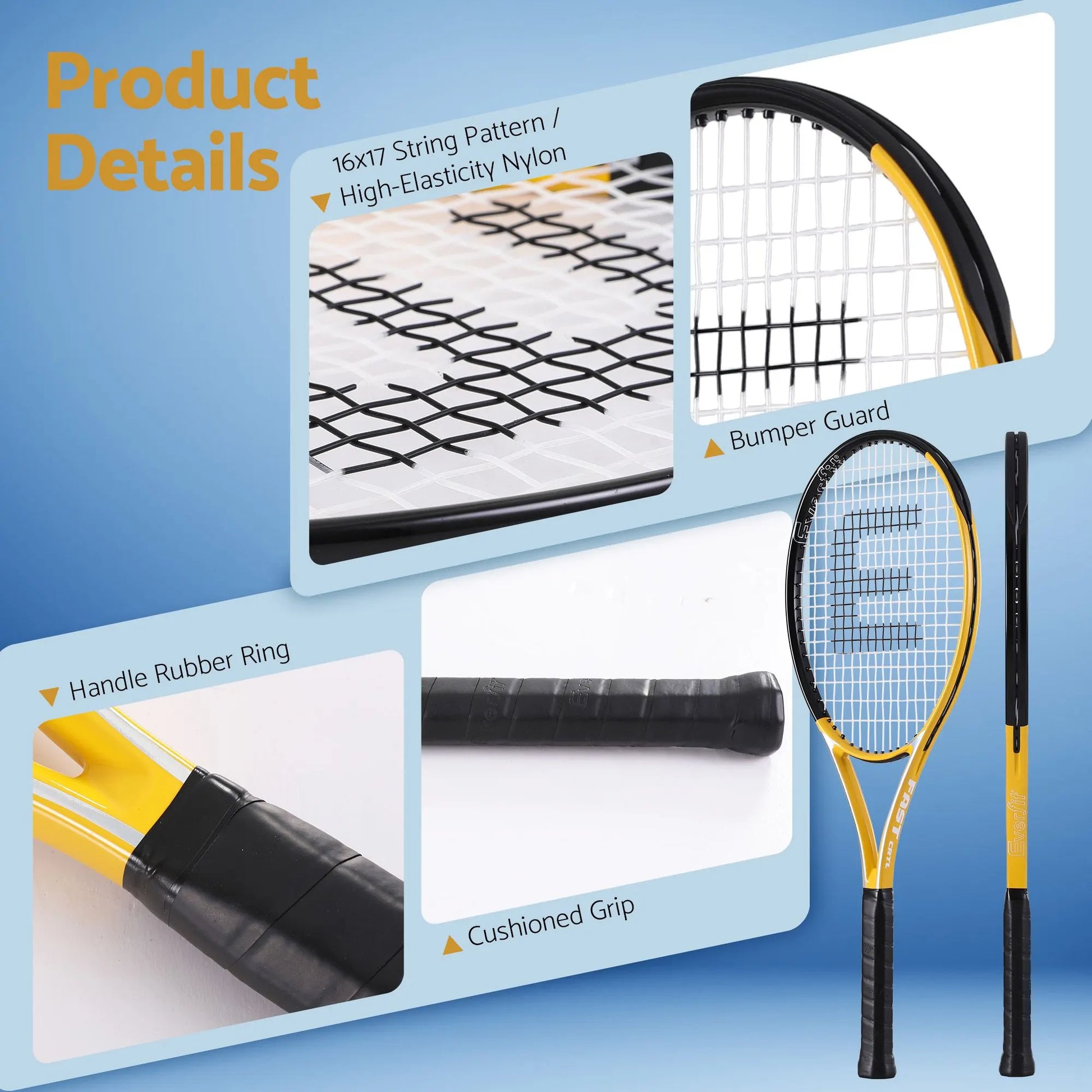 Everfit 27 Inch Tennis Racket Lightweight Racquet for Beginner Adult Players - Image 7
