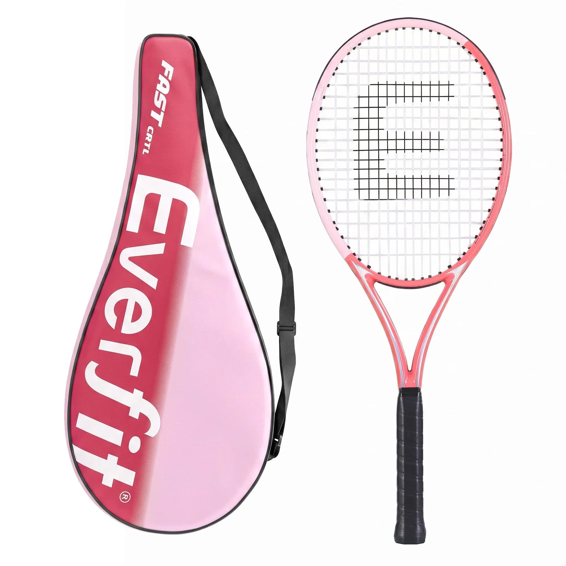 Everfit 27 Inch Tennis Racket Lightweight Racquet for Beginner Adult Players Pink