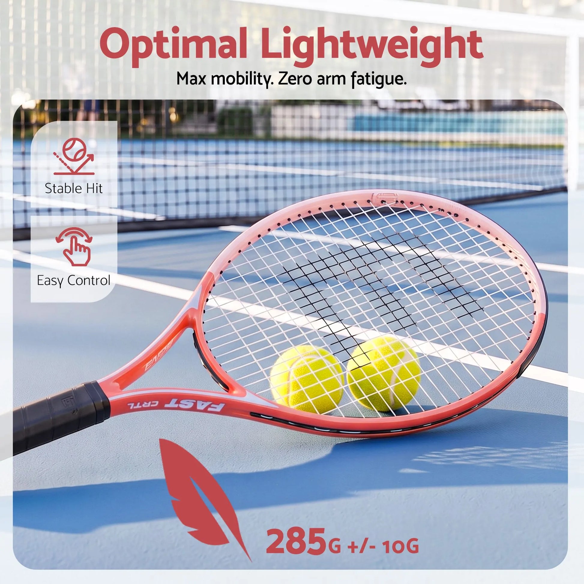 Everfit 27 Inch Tennis Racket Lightweight Racquet for Beginner Adult Players Pink - Image 6