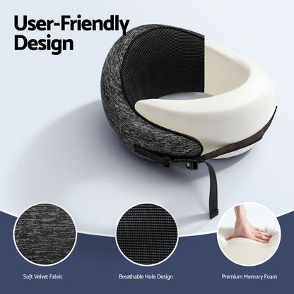 Wanderlite Travel Pillows for Airplanes Ergonomic Memory Foam Neck Pillow, Breathable & Washable Cover, Travel Bag Included, Airplane Pillow for Airplane, Car, Office and Home, Dark Grey - Image 5