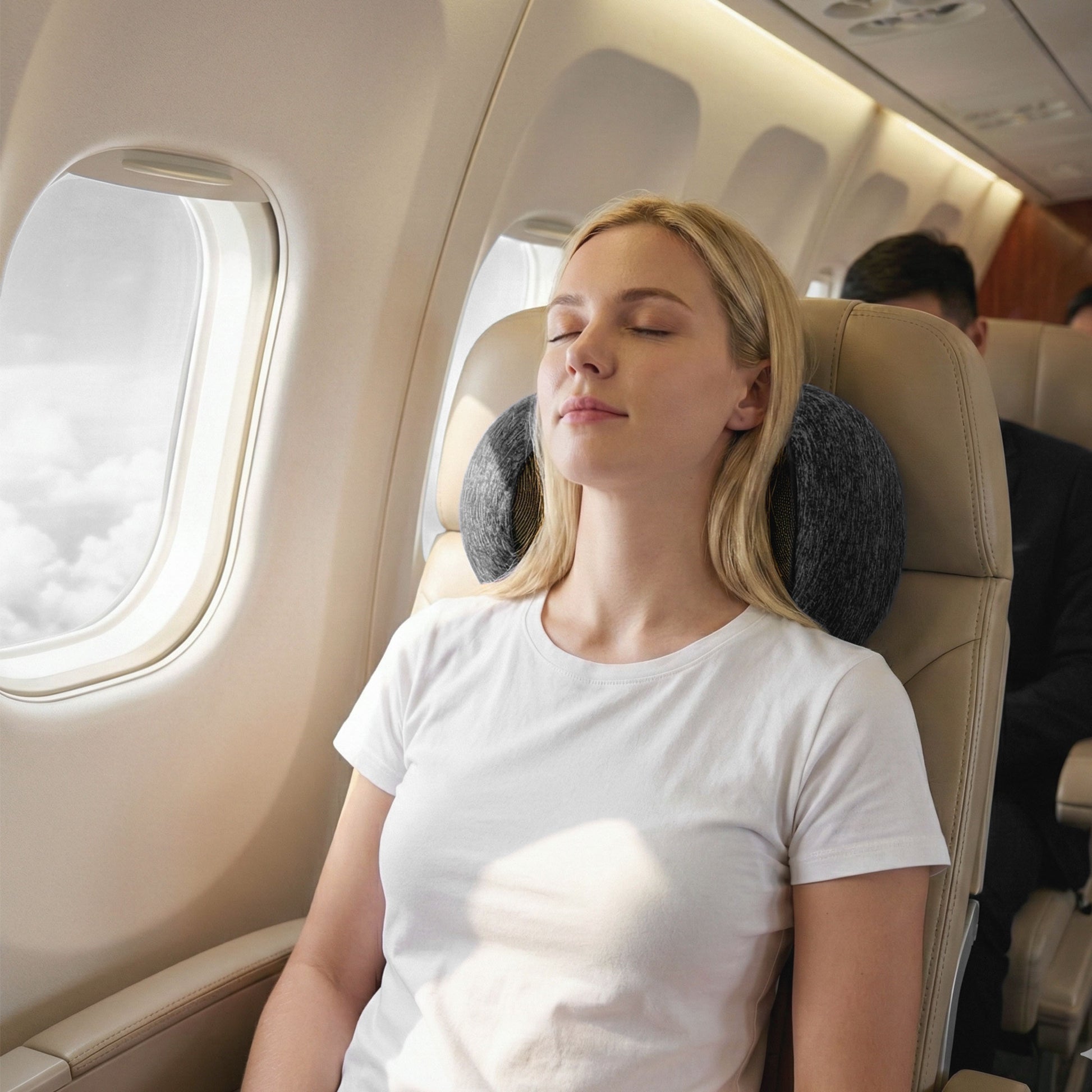Wanderlite Travel Pillows for Airplanes Ergonomic Memory Foam Neck Pillow, Breathable & Washable Cover, Travel Bag Included, Airplane Pillow for Airplane, Car, Office and Home, Dark Grey - Image 7