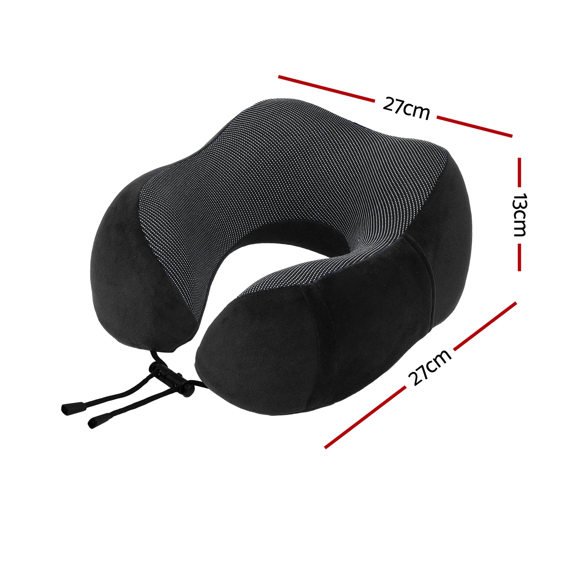 Wanderlite Travel Pillow for Airplanes Memory Foam Neck Pillows for Traveling, Soft & Washable Cover with Storage Bag, Portable Plane Accessories for Airplanes Offices Cars, Black - Image 2