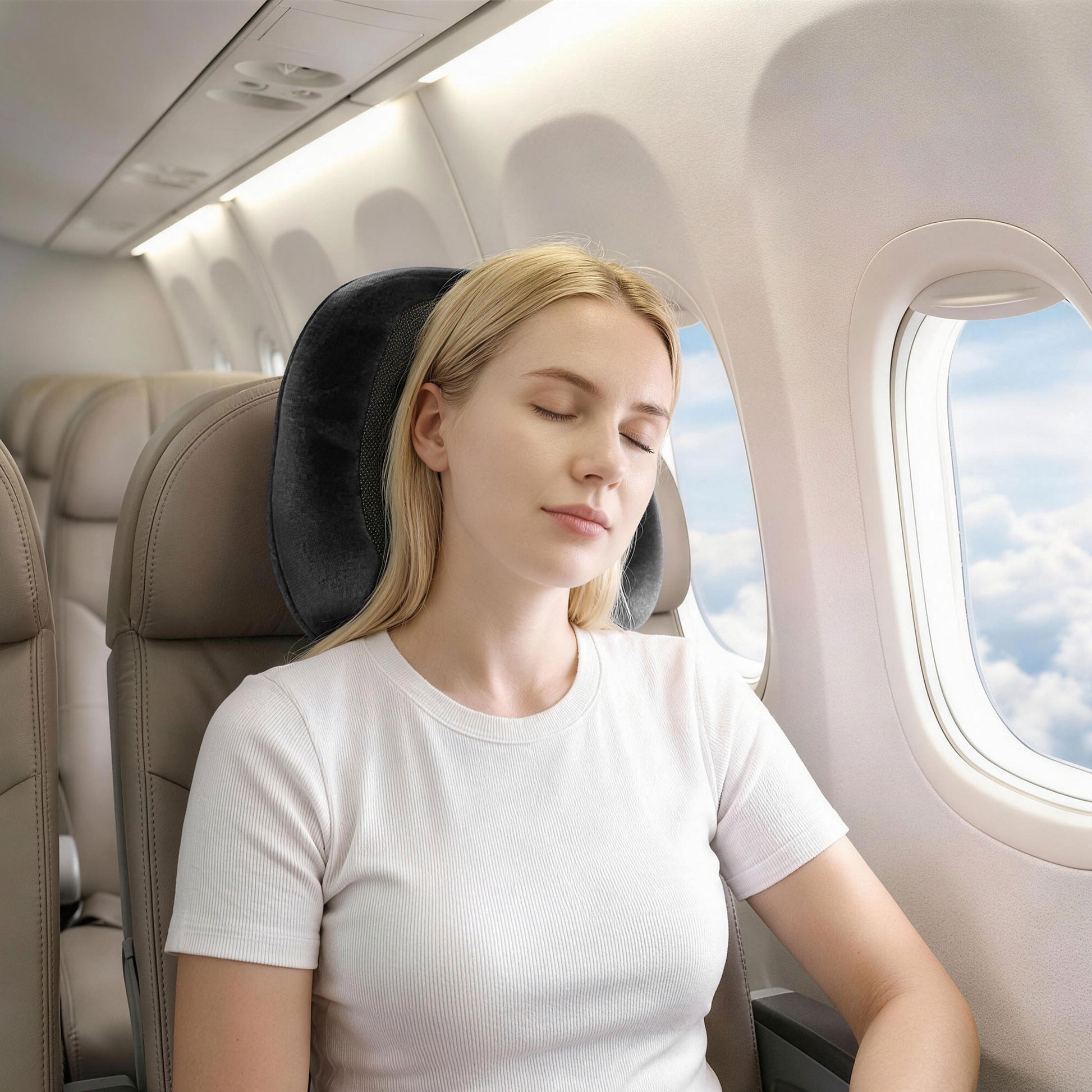 Wanderlite Travel Pillow for Airplanes Memory Foam Neck Pillows for Traveling, Soft & Washable Cover with Storage Bag, Portable Plane Accessories for Airplanes Offices Cars, Grey - Image 7