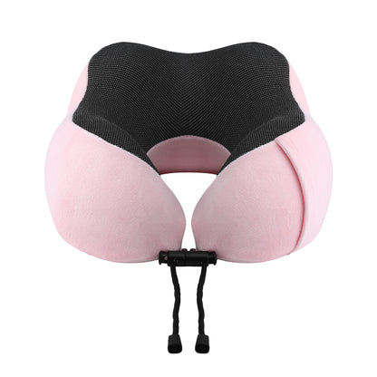 Wanderlite Travel Pillow for Airplanes Memory Foam Neck Pillows for Traveling, Soft & Washable Cover with Storage Bag, Portable Plane Accessories for Airplanes Offices Cars, Pink - Image 3