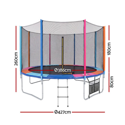 Everfit 14FT Kids Trampoline Rebounder with Enclosure Net Storage Bag - Image 2