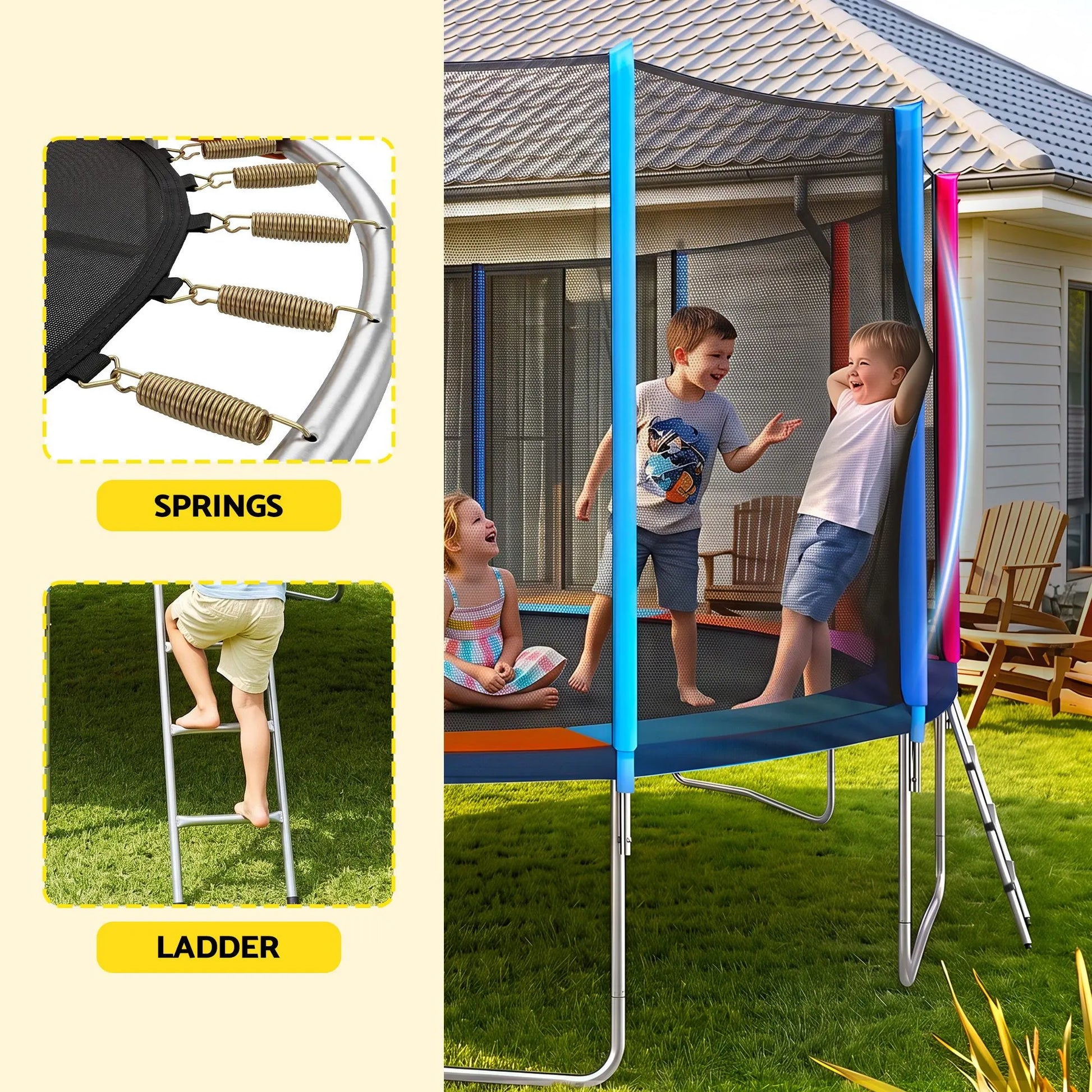 Everfit 16FT Kids Trampoline Rebounder with Enclosure Net Storage Bag - Image 5