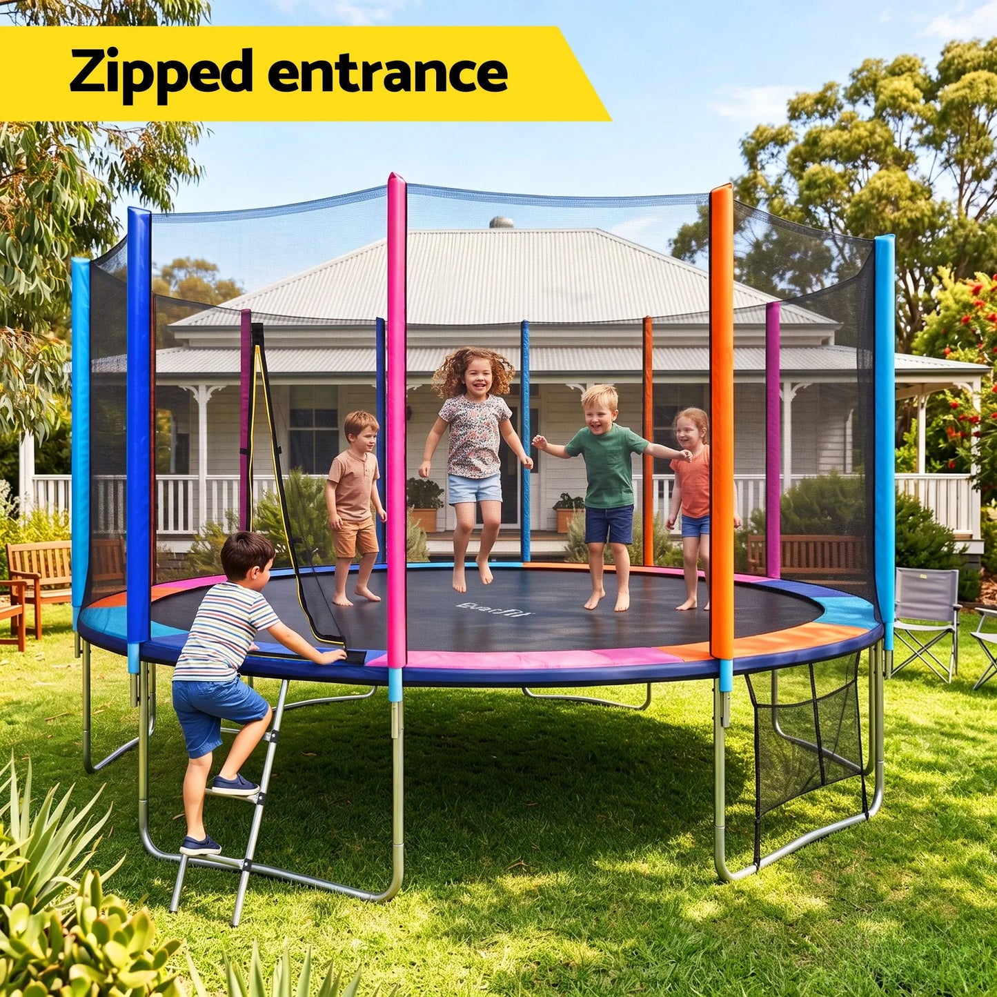 Everfit 16FT Kids Trampoline Rebounder with Enclosure Net Storage Bag - Image 6