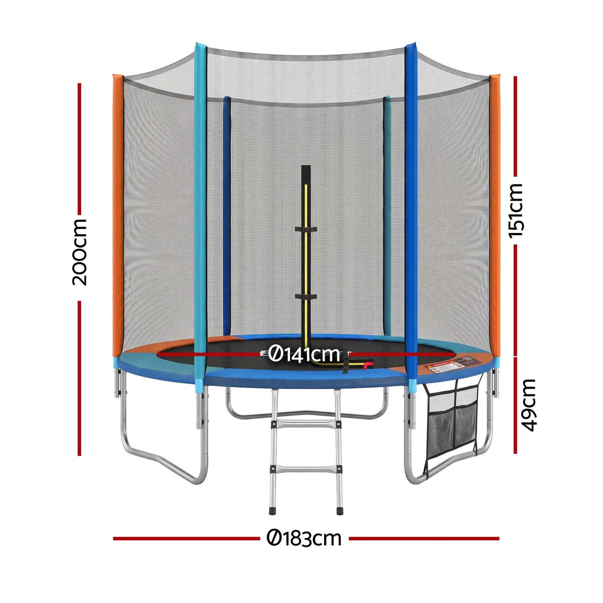 Everfit 6FT Kids Trampoline Rebounder with Enclosure Net Storage Bag - Image 2