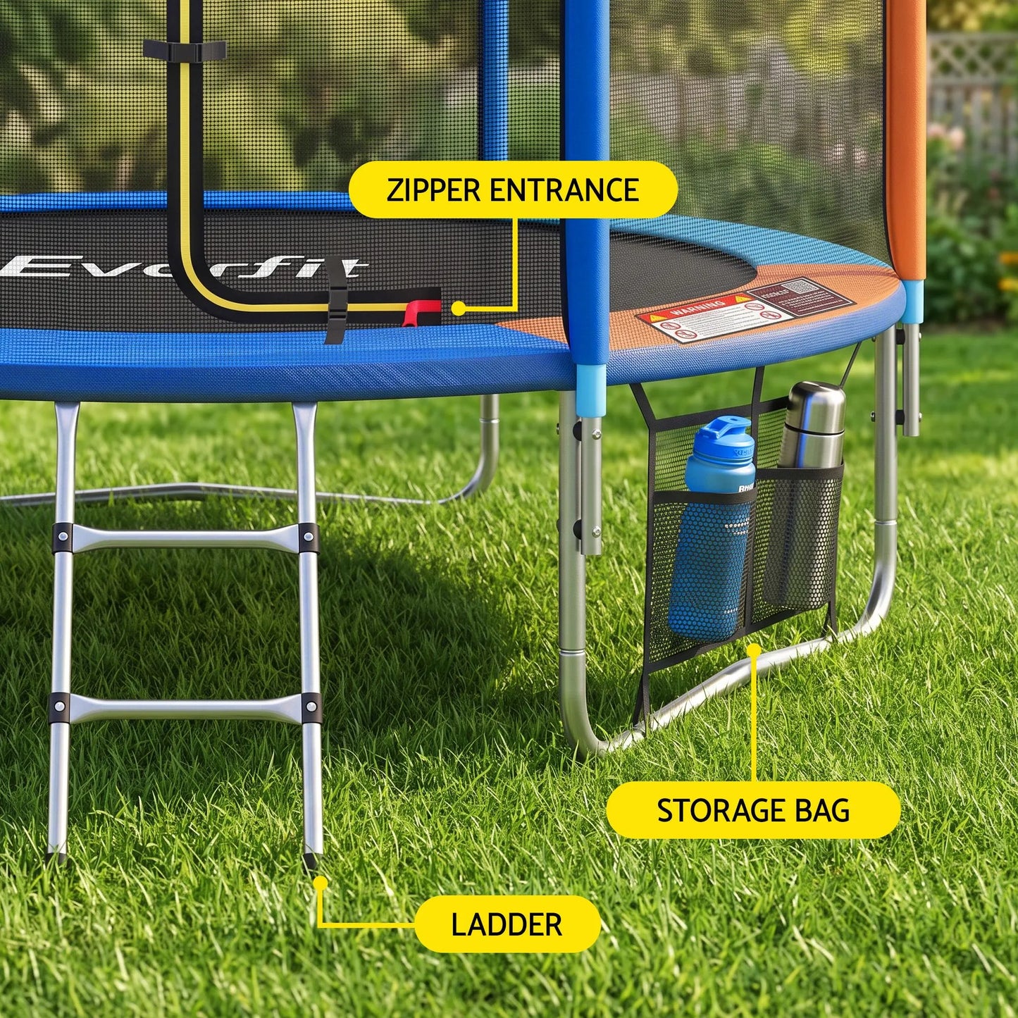 Everfit 6FT Kids Trampoline Rebounder with Enclosure Net Storage Bag - Image 5