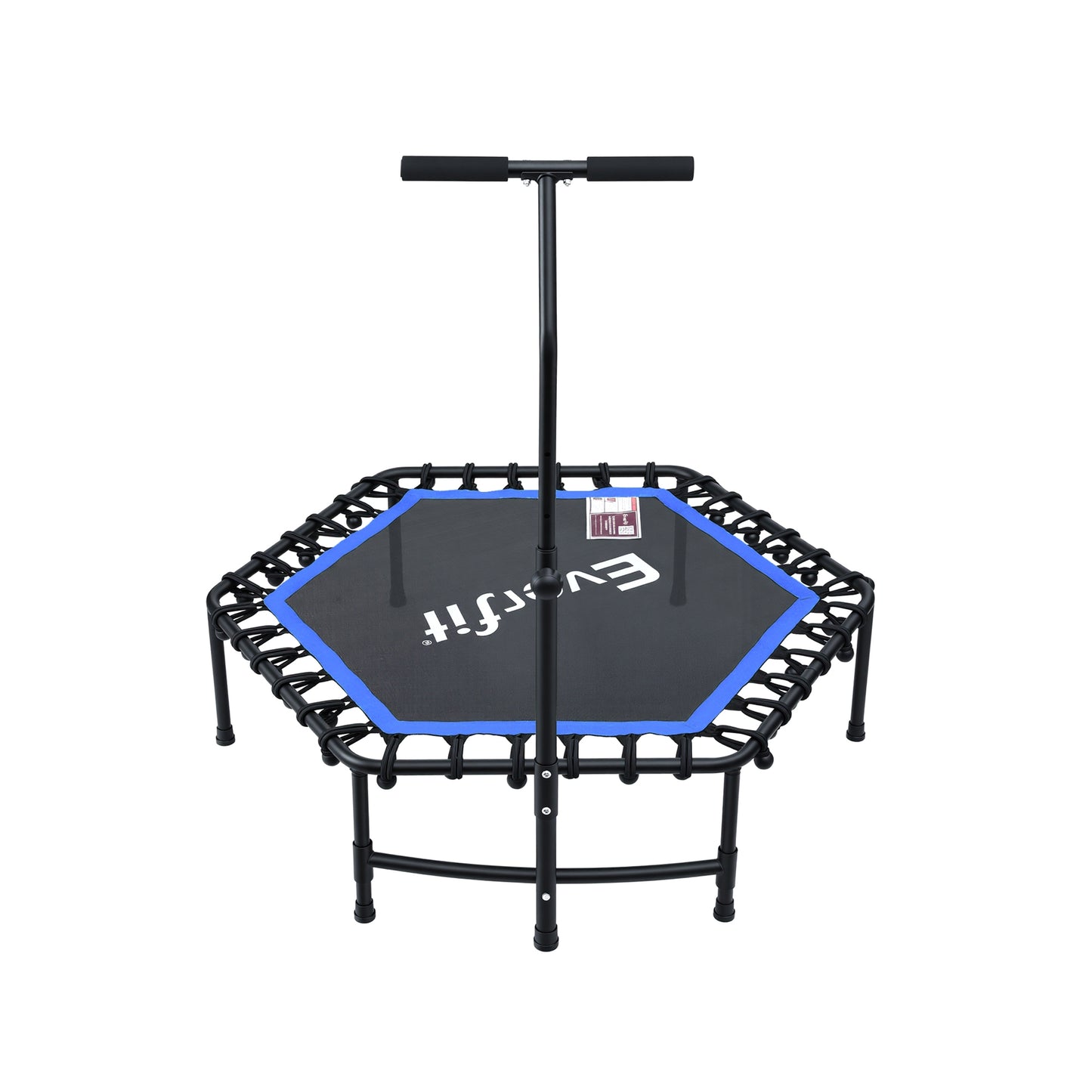 Everfit 48inch Hexagon Fitness Trampoline Rebounder Adjustable Handrail Blue - Image 3