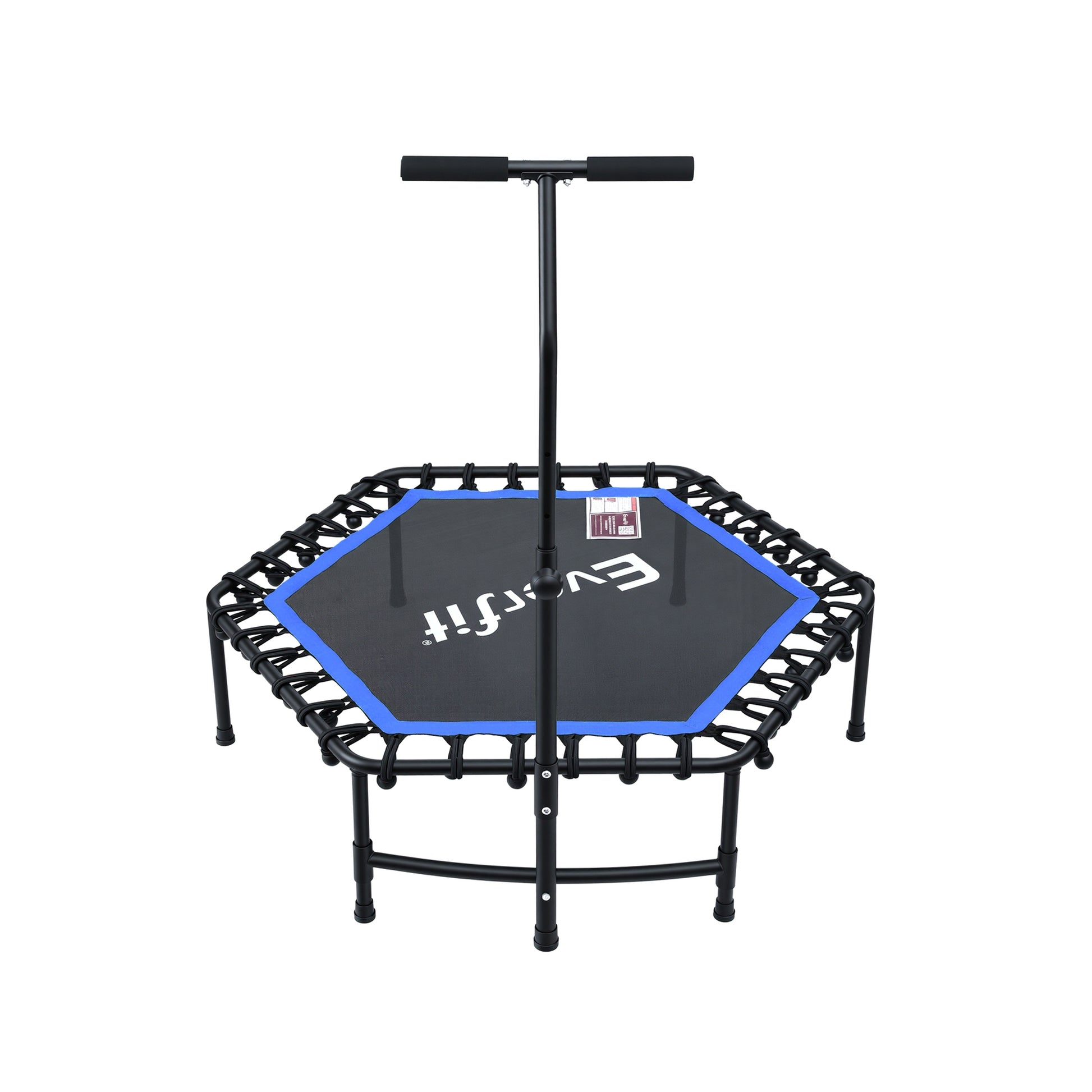 Everfit 48inch Hexagon Fitness Trampoline Rebounder Adjustable Handrail Blue - Image 3