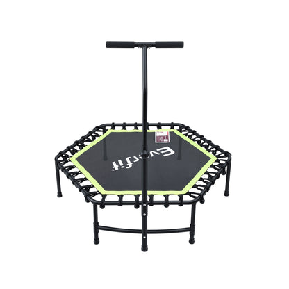 Everfit 48inch Hexagon Fitness Trampoline Rebounder Adjustable Handrail Green - Image 3