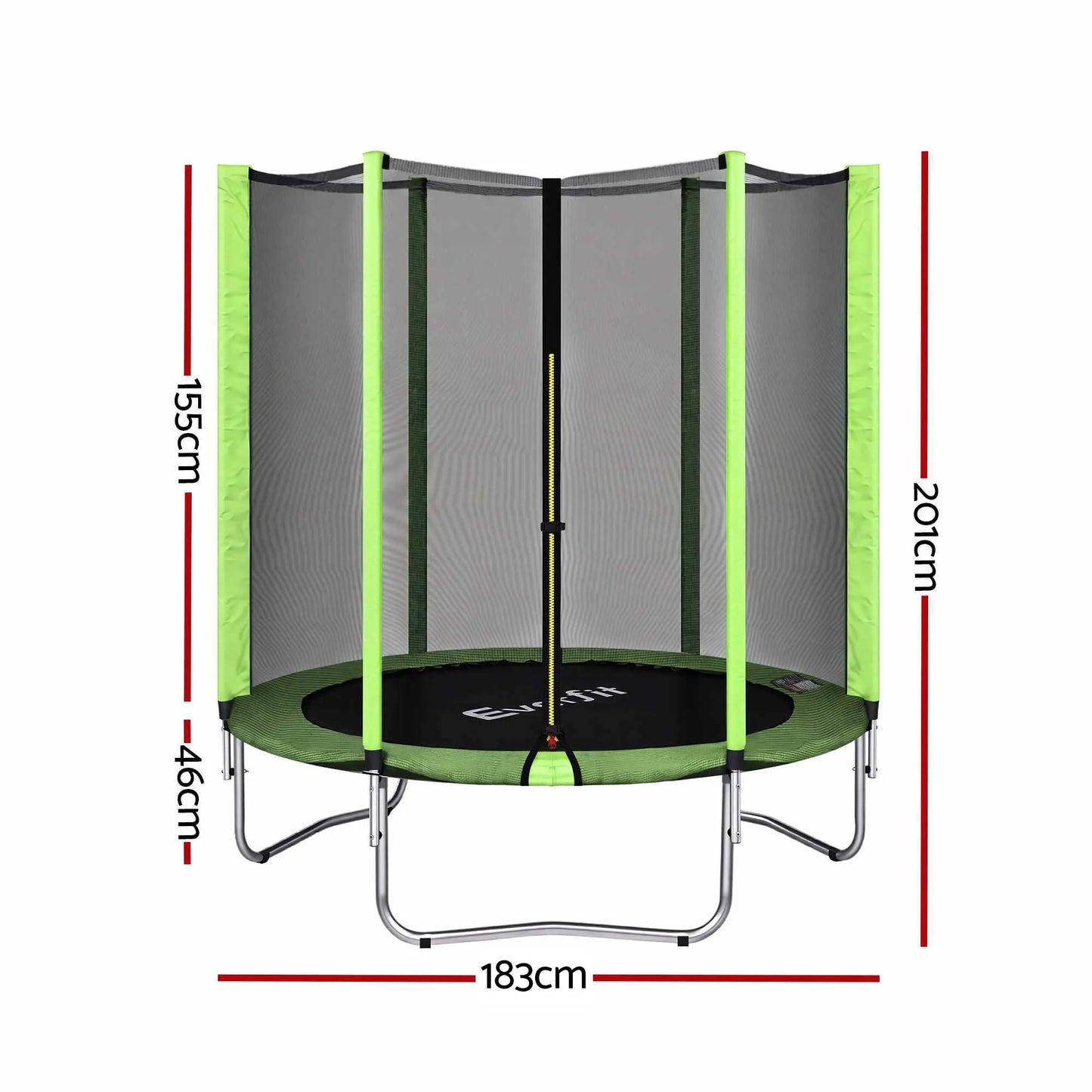 Everfit 6FT Kids Trampoline Round Rebounder with Enclosure Net Green - Image 2