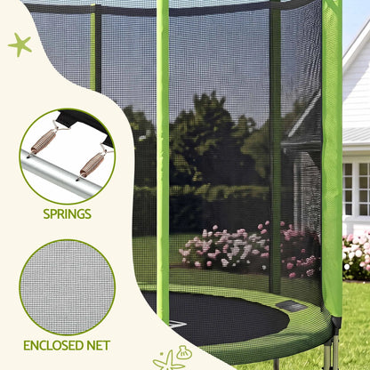 Everfit 6FT Kids Trampoline Round Rebounder with Enclosure Net Green - Image 5