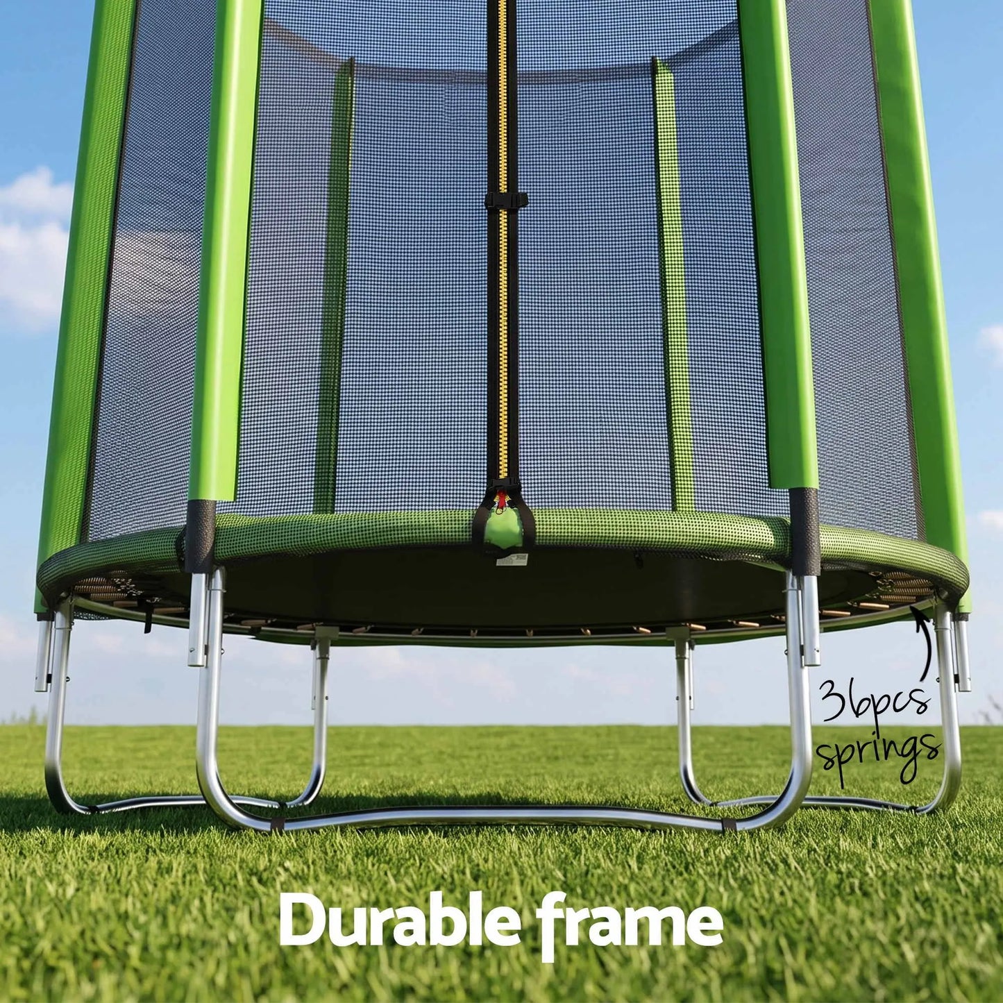 Everfit 6FT Kids Trampoline Round Rebounder with Enclosure Net Green - Image 7
