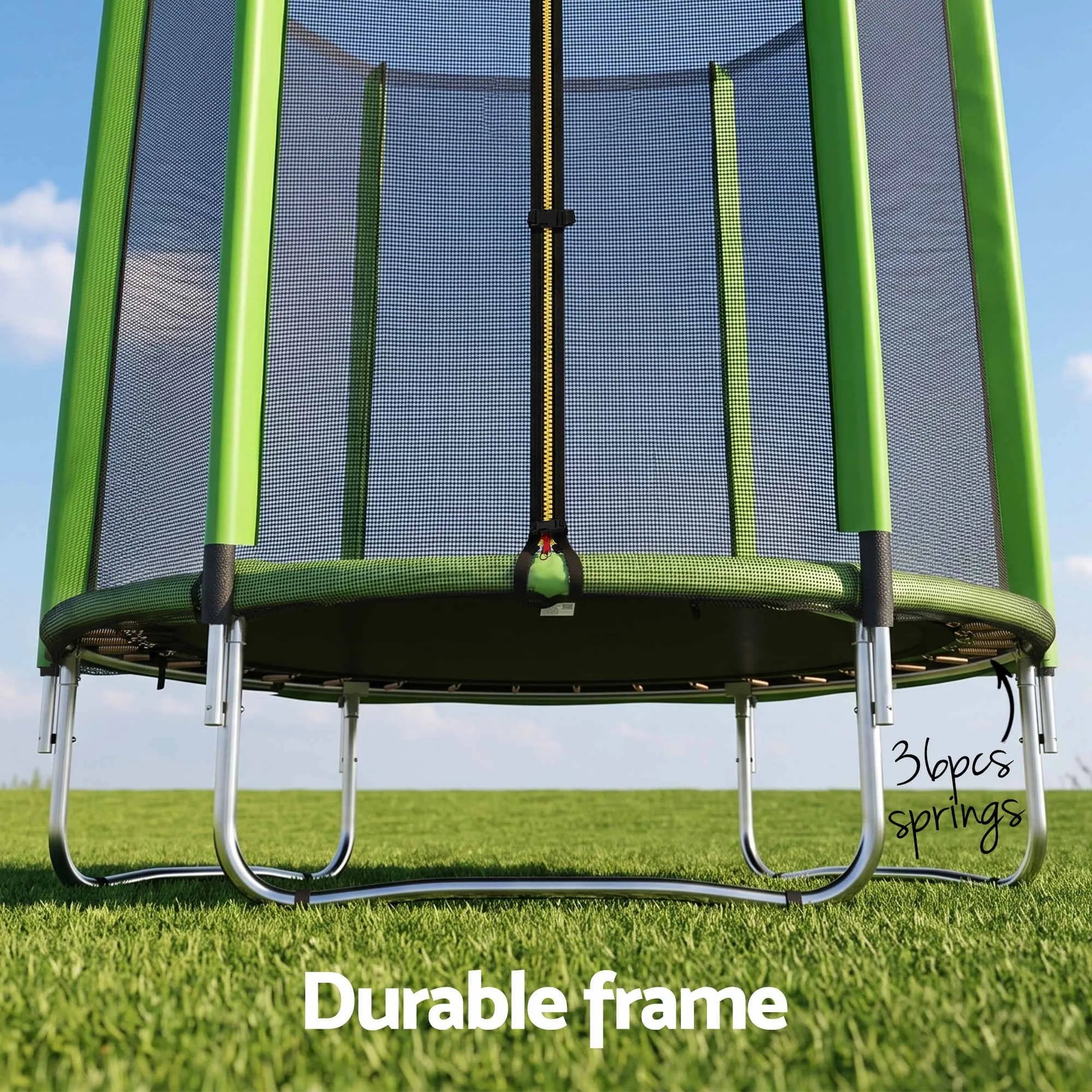 Everfit 6FT Kids Trampoline Round Rebounder with Enclosure Net Green - Image 7