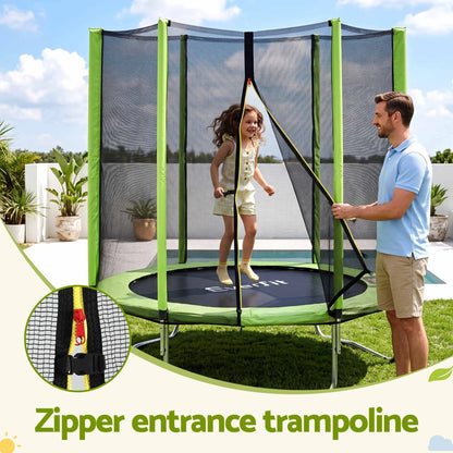 Everfit 6FT Kids Trampoline Round Rebounder with Enclosure Net Green - Image 8