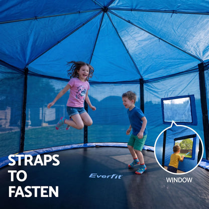 Everfit 12FT Kids Trampoline with Blue Tent Cover Ladder Rebounder Outdoor Toys - Image 5