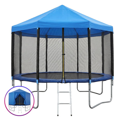 Everfit 12FT Kids Trampoline with Blue Tent Cover Ladder Rebounder Outdoor Toys - Image 8